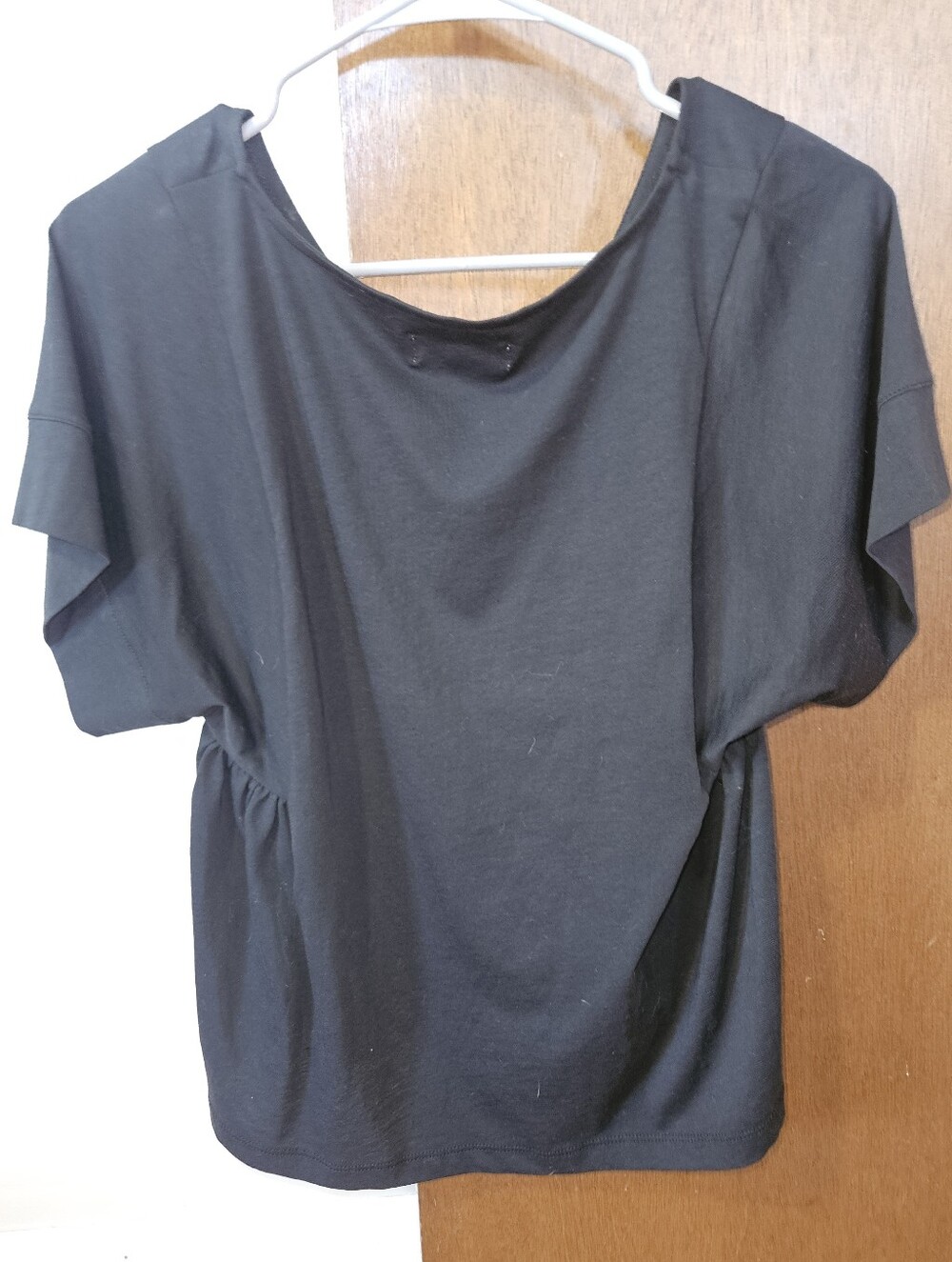 NWT Madewell Black Peplum Short Sleeve Top Size M - Picture 3 of 7